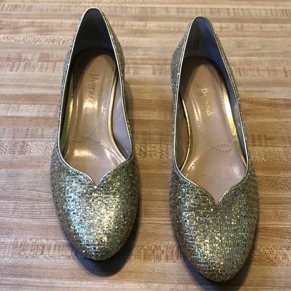 Gold Block Heels - Picture 3 of 8